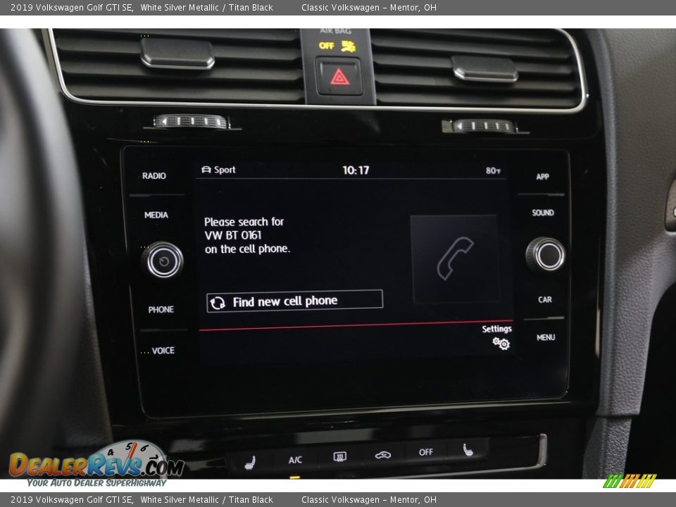 2019 Volkswagen Golf GTI SE White Silver Metallic / Titan Black Photo #10