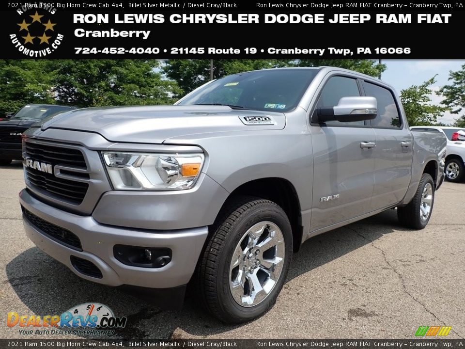 2021 Ram 1500 Big Horn Crew Cab 4x4 Billet Silver Metallic / Diesel Gray/Black Photo #1