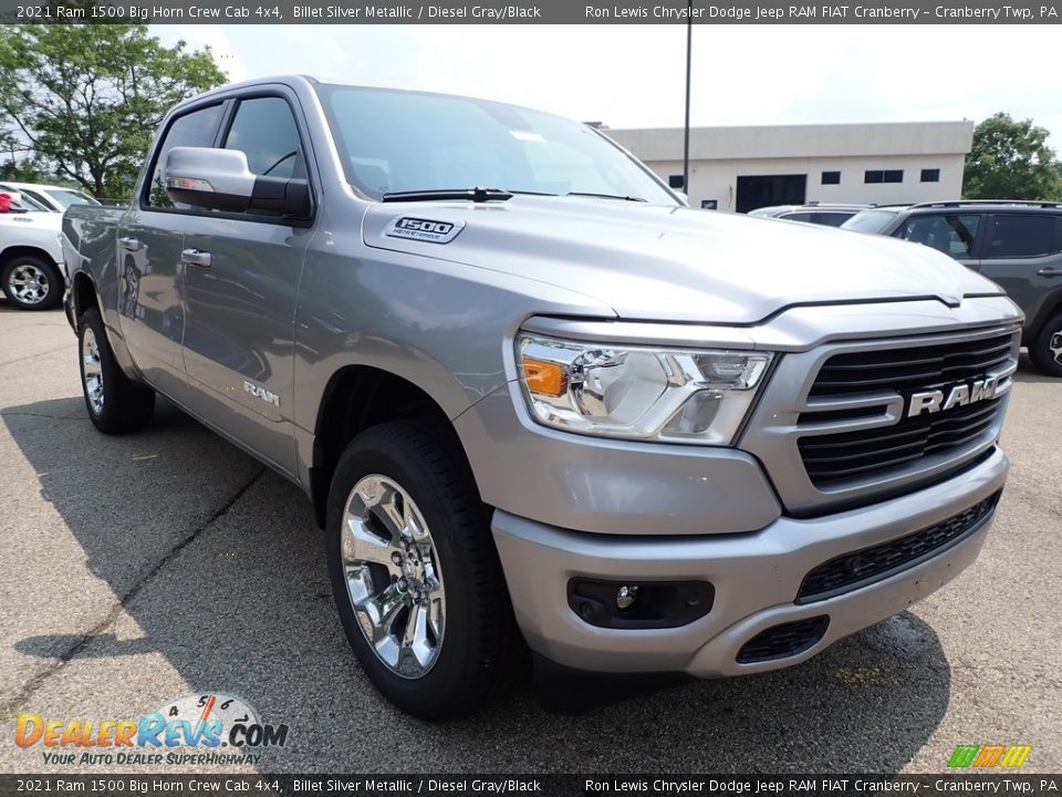 2021 Ram 1500 Big Horn Crew Cab 4x4 Billet Silver Metallic / Diesel Gray/Black Photo #3