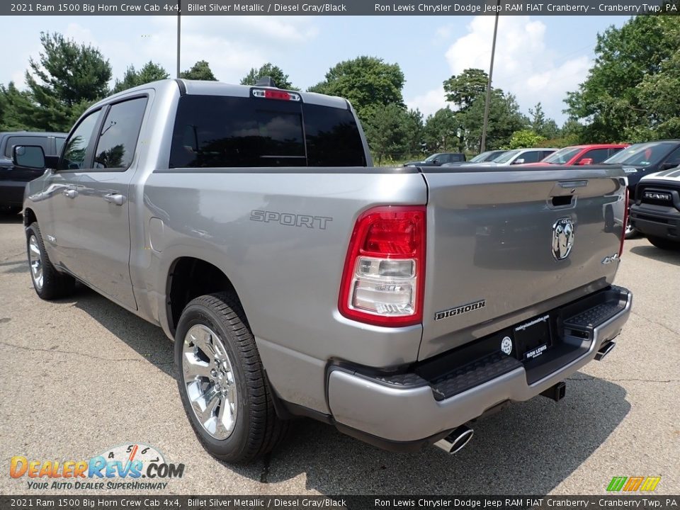 2021 Ram 1500 Big Horn Crew Cab 4x4 Billet Silver Metallic / Diesel Gray/Black Photo #7