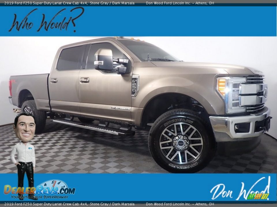 2019 Ford F250 Super Duty Lariat Crew Cab 4x4 Stone Gray / Dark Marsala Photo #1