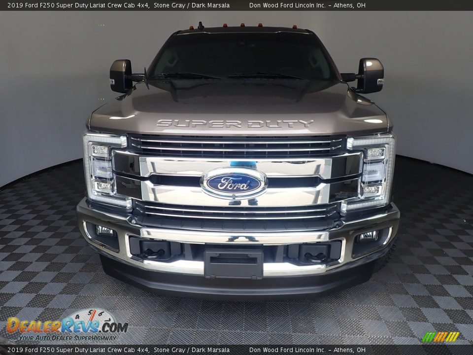 2019 Ford F250 Super Duty Lariat Crew Cab 4x4 Stone Gray / Dark Marsala Photo #6