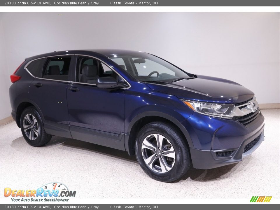 2018 Honda CR-V LX AWD Obsidian Blue Pearl / Gray Photo #1