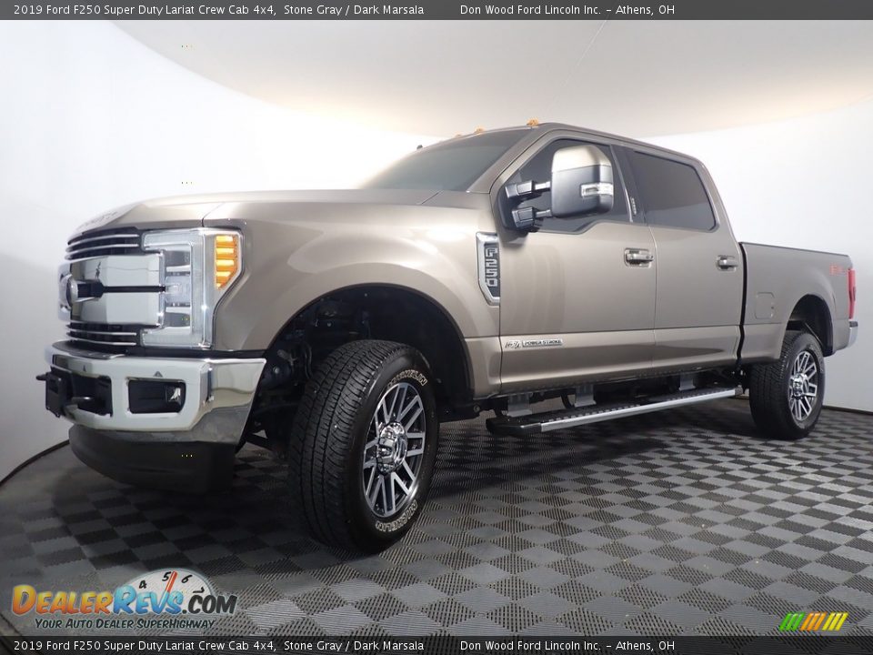 2019 Ford F250 Super Duty Lariat Crew Cab 4x4 Stone Gray / Dark Marsala Photo #9