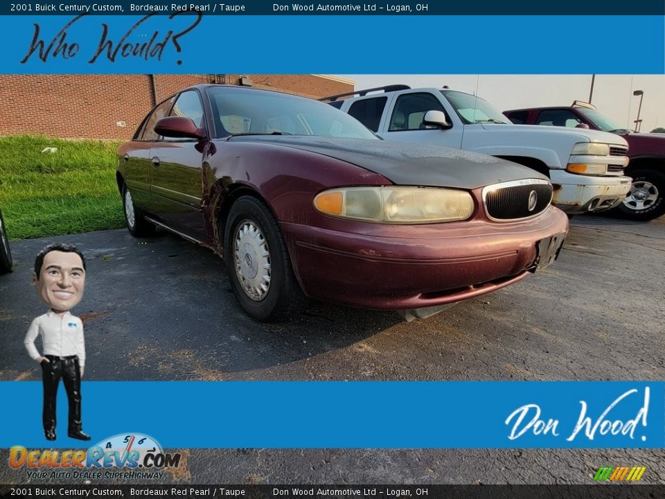 2001 Buick Century Custom Bordeaux Red Pearl / Taupe Photo #1