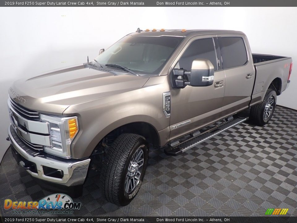 2019 Ford F250 Super Duty Lariat Crew Cab 4x4 Stone Gray / Dark Marsala Photo #10