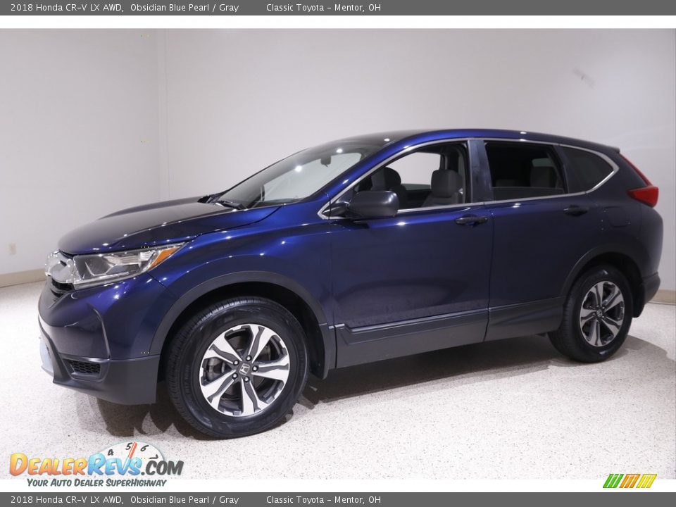 2018 Honda CR-V LX AWD Obsidian Blue Pearl / Gray Photo #3