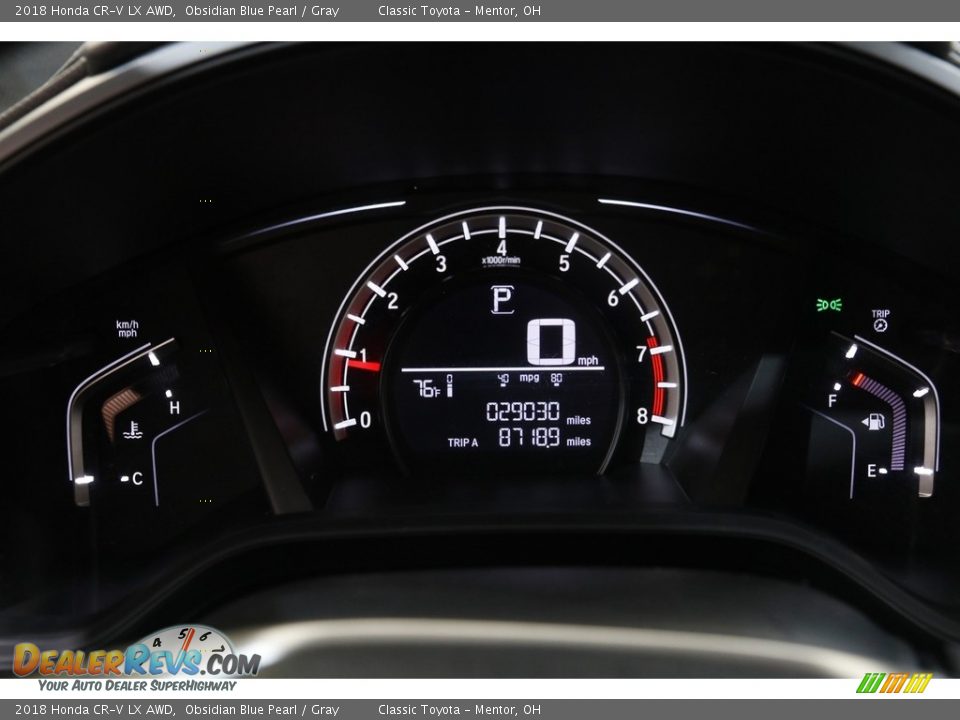 2018 Honda CR-V LX AWD Obsidian Blue Pearl / Gray Photo #8