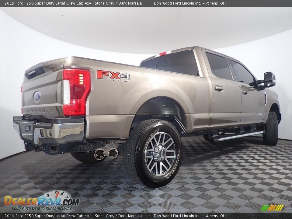2019 Ford F250 Super Duty Lariat Crew Cab 4x4 Stone Gray / Dark Marsala Photo #16