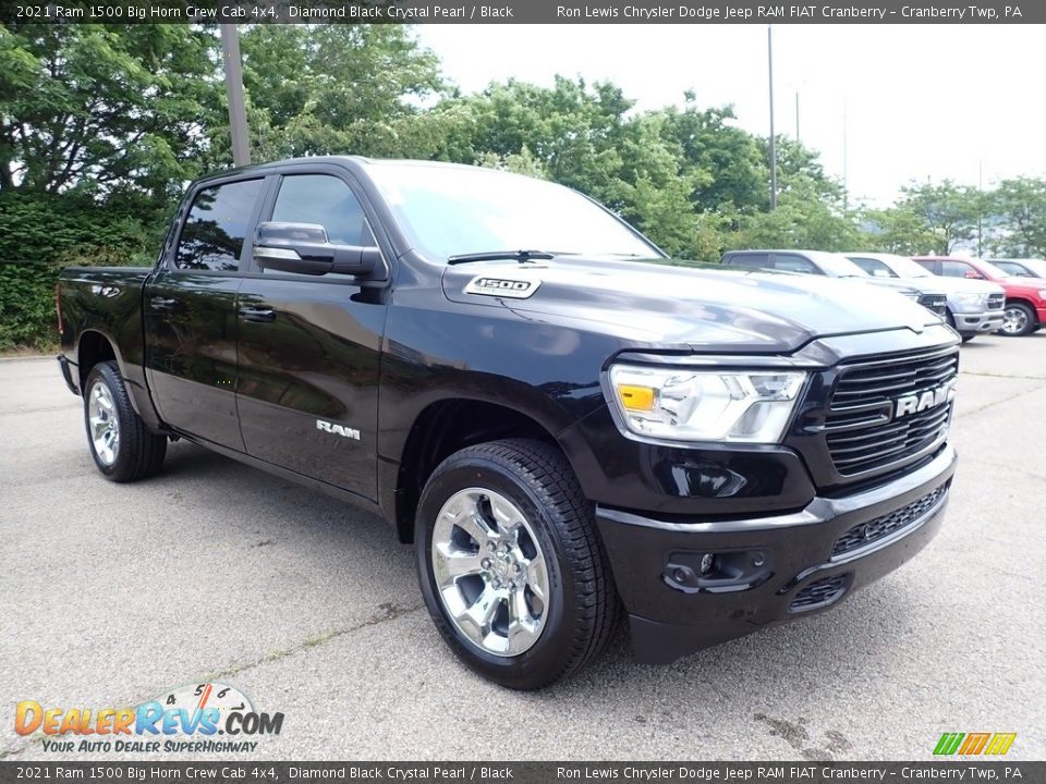 2021 Ram 1500 Big Horn Crew Cab 4x4 Diamond Black Crystal Pearl / Black Photo #3
