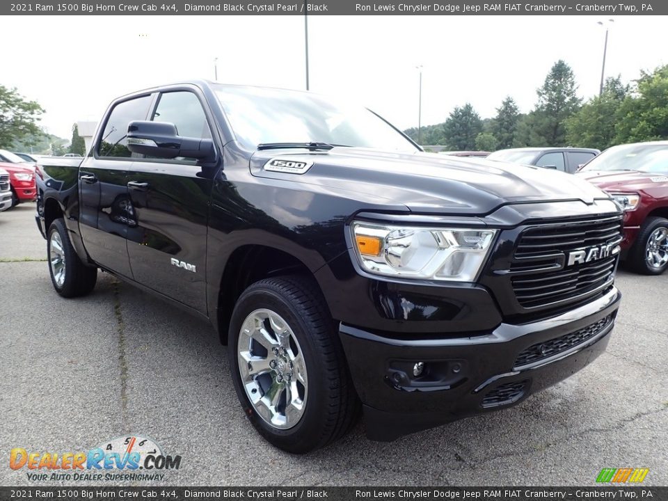 2021 Ram 1500 Big Horn Crew Cab 4x4 Diamond Black Crystal Pearl / Black Photo #3