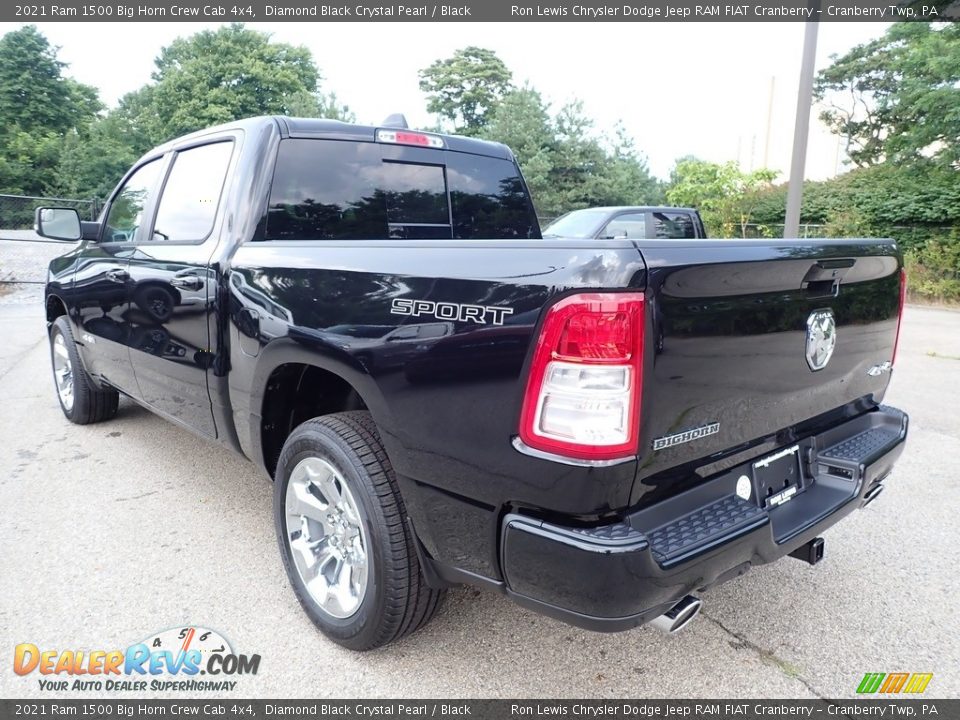 2021 Ram 1500 Big Horn Crew Cab 4x4 Diamond Black Crystal Pearl / Black Photo #7