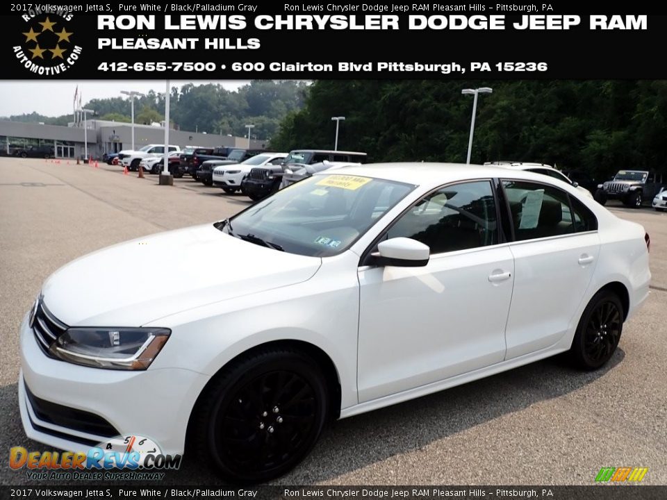 2017 Volkswagen Jetta S Pure White / Black/Palladium Gray Photo #1