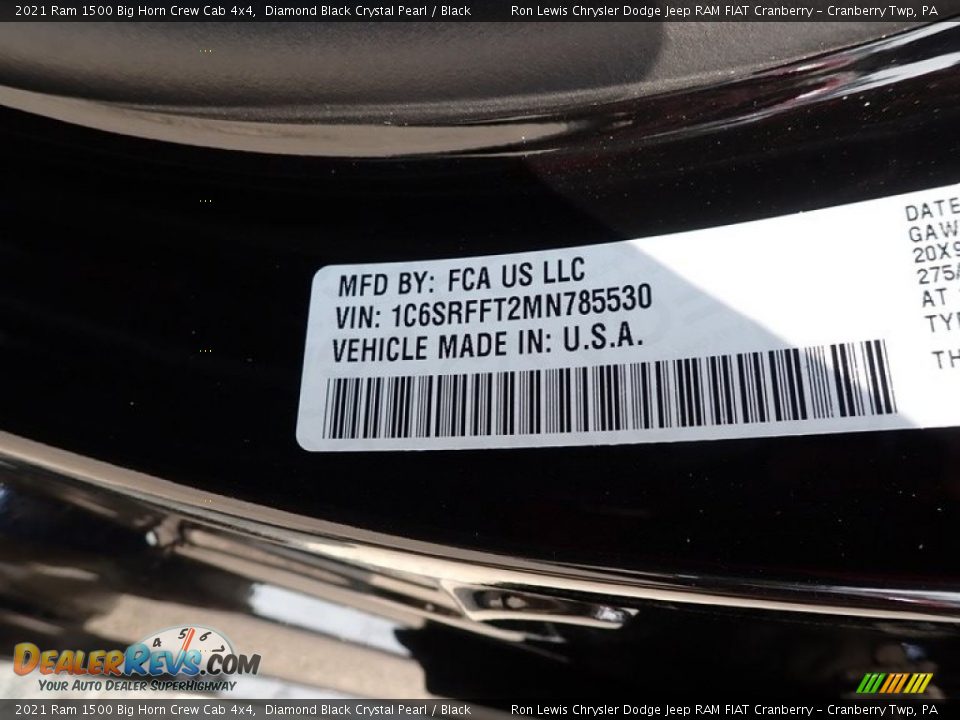 2021 Ram 1500 Big Horn Crew Cab 4x4 Diamond Black Crystal Pearl / Black Photo #11