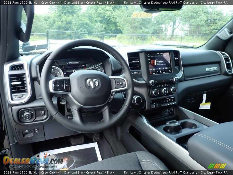 2021 Ram 1500 Big Horn Crew Cab 4x4 Diamond Black Crystal Pearl / Black Photo #14
