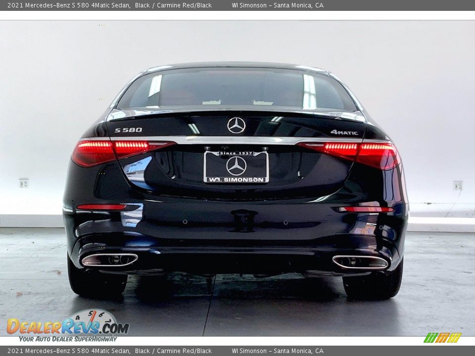 2021 Mercedes-Benz S 580 4Matic Sedan Black / Carmine Red/Black Photo #3