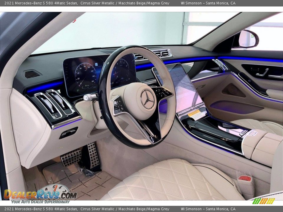 2021 Mercedes-Benz S 580 4Matic Sedan Cirrus Silver Metallic / Macchiato Beige/Magma Grey Photo #4