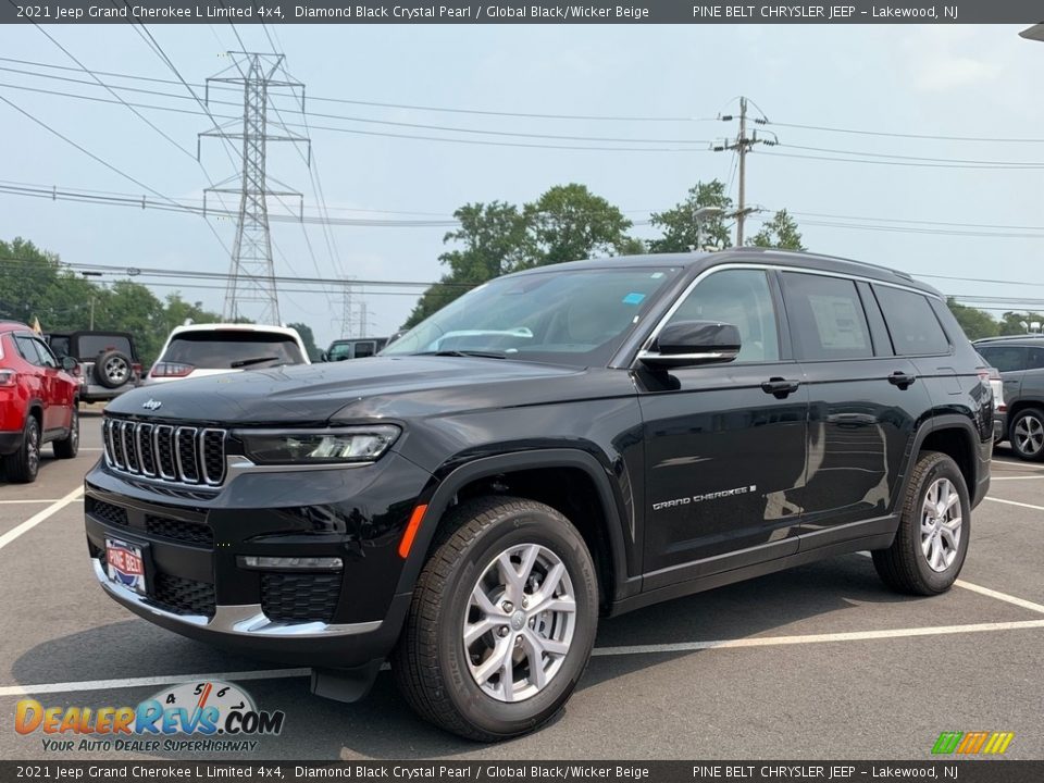 2021 Jeep Grand Cherokee L Limited 4x4 Diamond Black Crystal Pearl / Global Black/Wicker Beige Photo #1