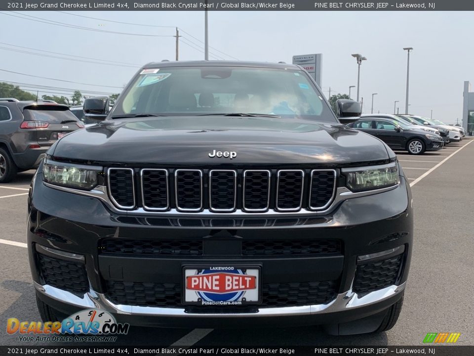 2021 Jeep Grand Cherokee L Limited 4x4 Diamond Black Crystal Pearl / Global Black/Wicker Beige Photo #2