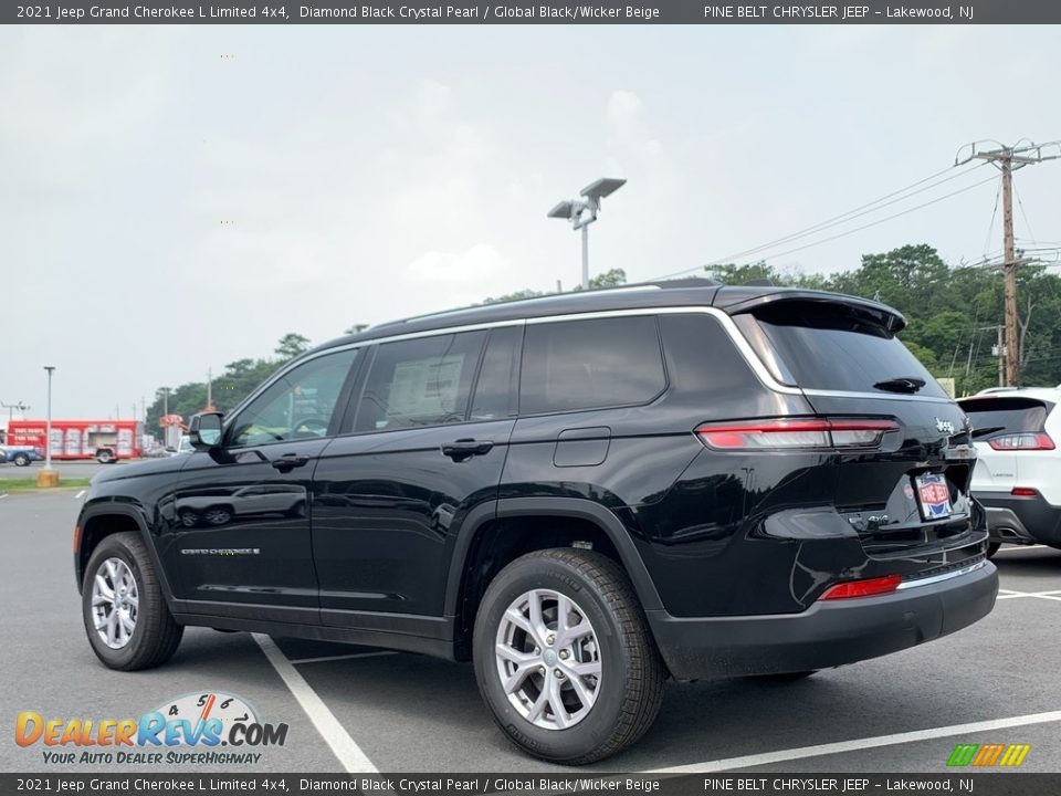 2021 Jeep Grand Cherokee L Limited 4x4 Diamond Black Crystal Pearl / Global Black/Wicker Beige Photo #4