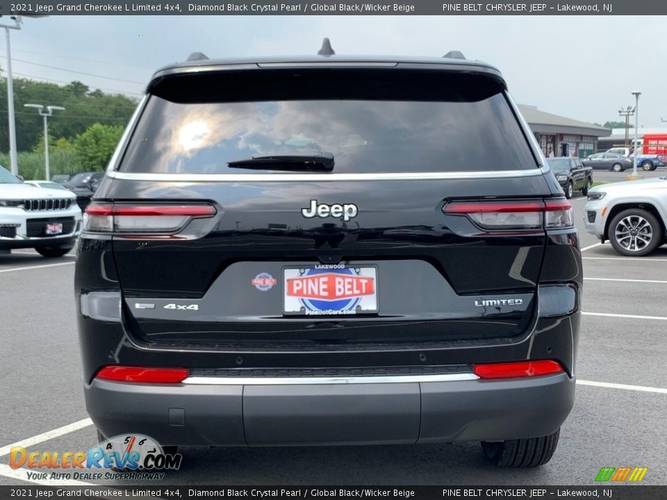 2021 Jeep Grand Cherokee L Limited 4x4 Diamond Black Crystal Pearl / Global Black/Wicker Beige Photo #5