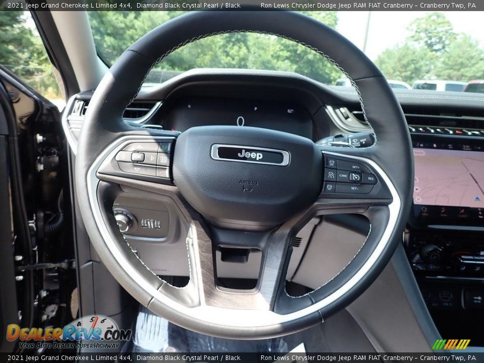 2021 Jeep Grand Cherokee L Limited 4x4 Diamond Black Crystal Pearl / Black Photo #17
