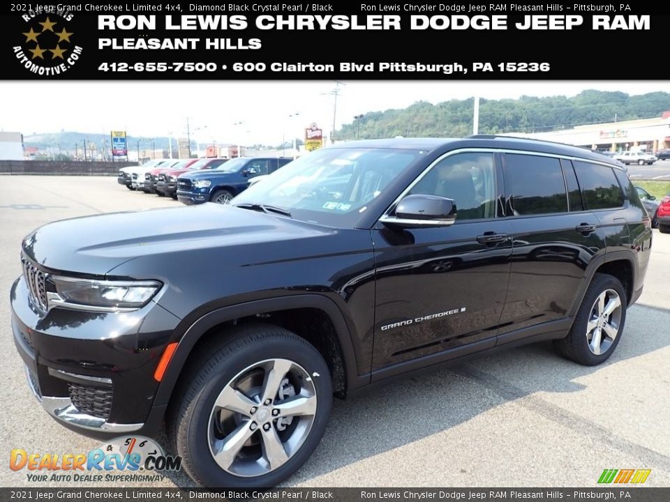 2021 Jeep Grand Cherokee L Limited 4x4 Diamond Black Crystal Pearl / Black Photo #1