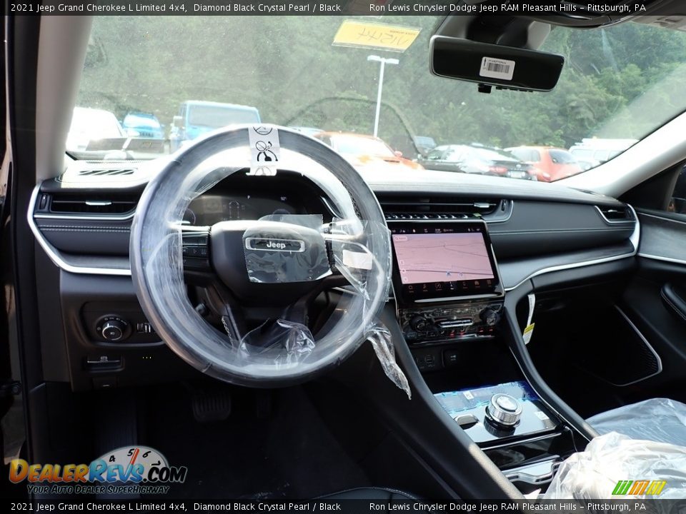 2021 Jeep Grand Cherokee L Limited 4x4 Diamond Black Crystal Pearl / Black Photo #13