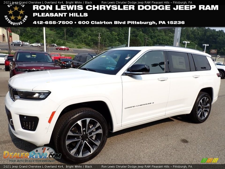 2021 Jeep Grand Cherokee L Overland 4x4 Bright White / Black Photo #1