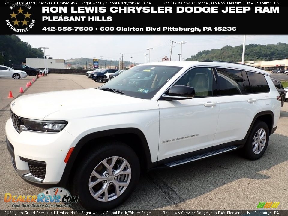 2021 Jeep Grand Cherokee L Limited 4x4 Bright White / Global Black/Wicker Beige Photo #1