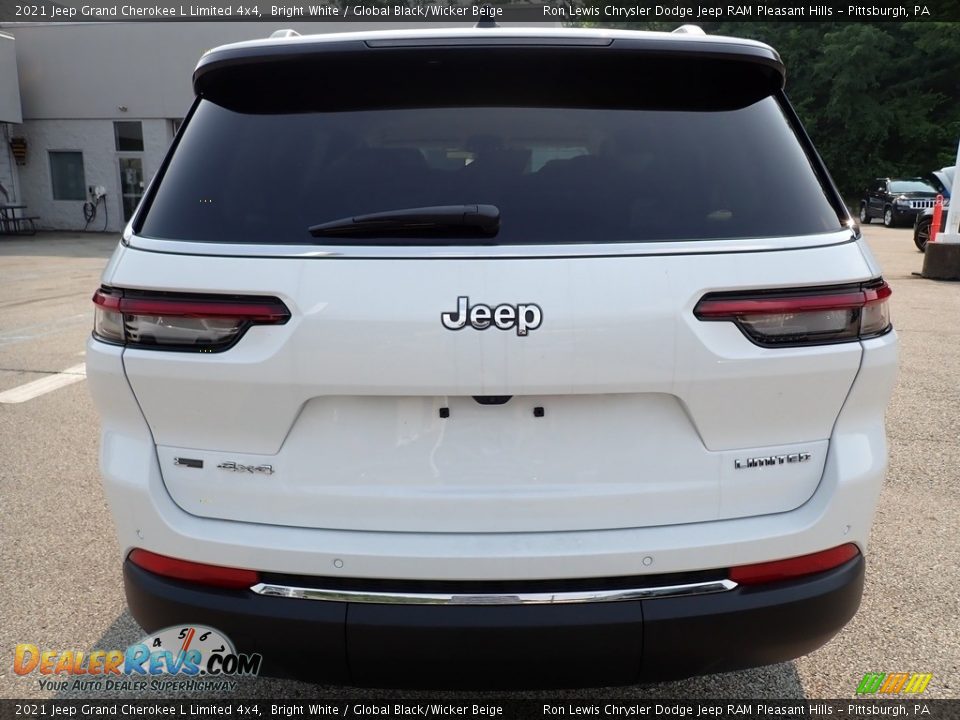 2021 Jeep Grand Cherokee L Limited 4x4 Bright White / Global Black/Wicker Beige Photo #4