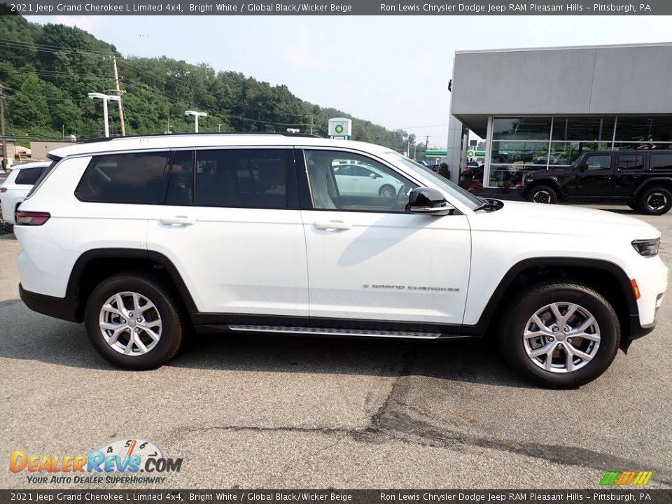 2021 Jeep Grand Cherokee L Limited 4x4 Bright White / Global Black/Wicker Beige Photo #7
