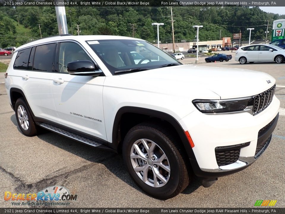 2021 Jeep Grand Cherokee L Limited 4x4 Bright White / Global Black/Wicker Beige Photo #8