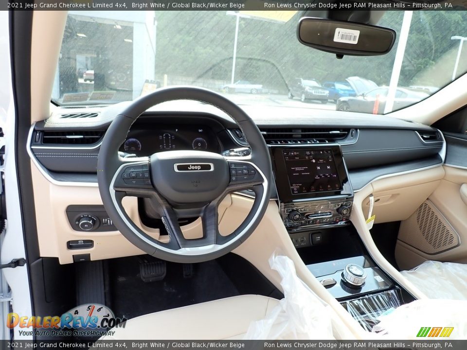 2021 Jeep Grand Cherokee L Limited 4x4 Bright White / Global Black/Wicker Beige Photo #13
