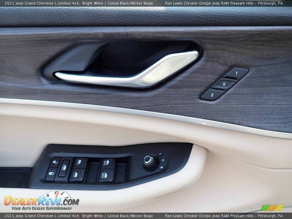 2021 Jeep Grand Cherokee L Limited 4x4 Bright White / Global Black/Wicker Beige Photo #14
