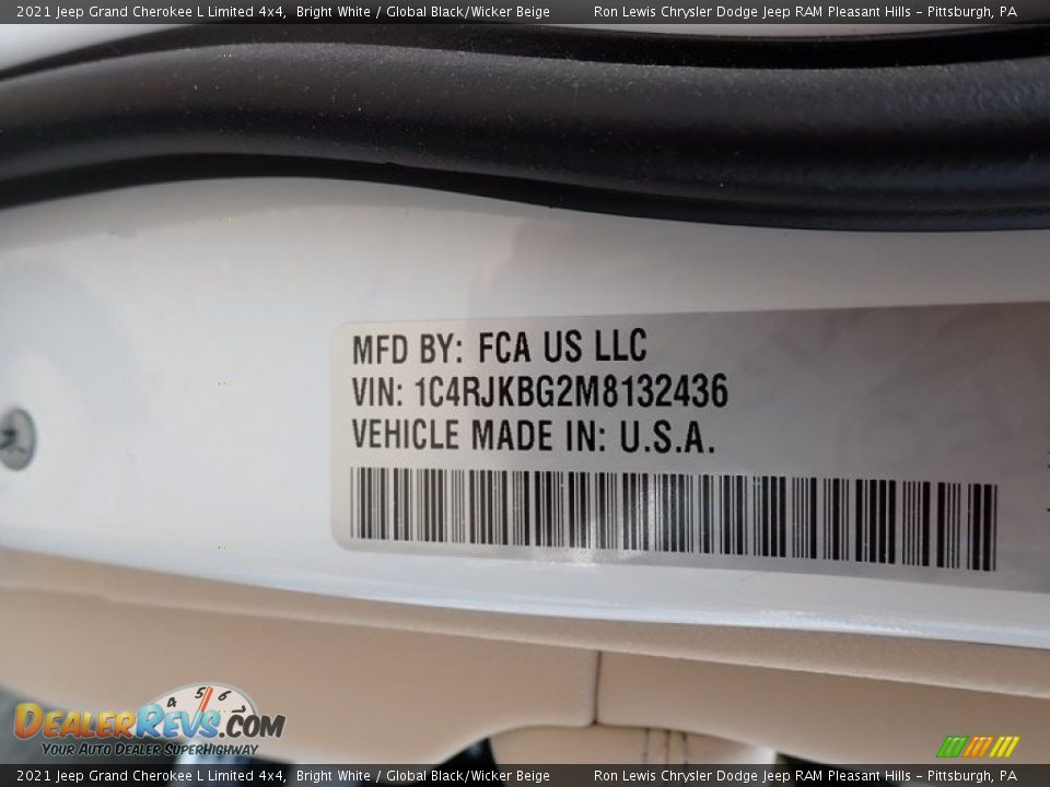 2021 Jeep Grand Cherokee L Limited 4x4 Bright White / Global Black/Wicker Beige Photo #15