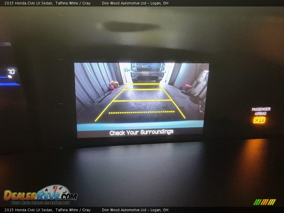 2015 Honda Civic LX Sedan Taffeta White / Gray Photo #2