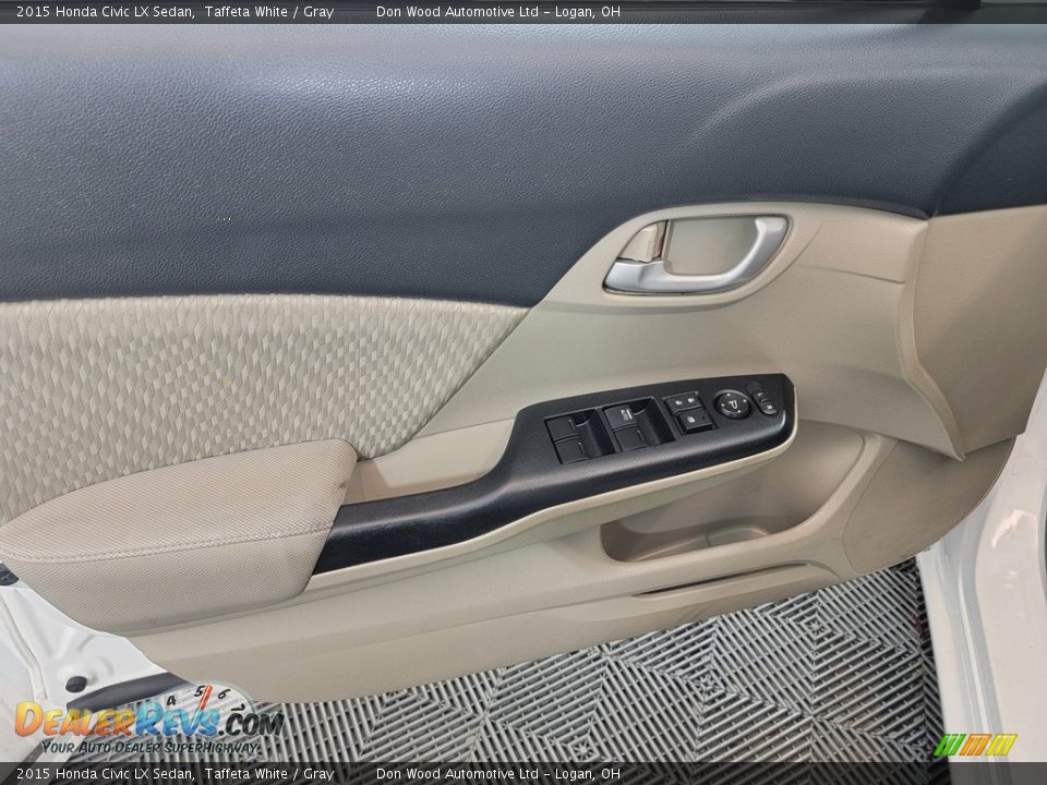 2015 Honda Civic LX Sedan Taffeta White / Gray Photo #12