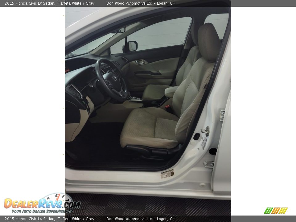 2015 Honda Civic LX Sedan Taffeta White / Gray Photo #14