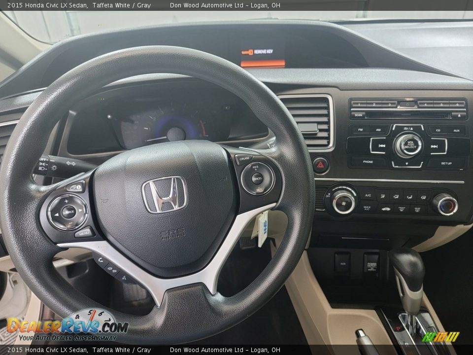 2015 Honda Civic LX Sedan Taffeta White / Gray Photo #16