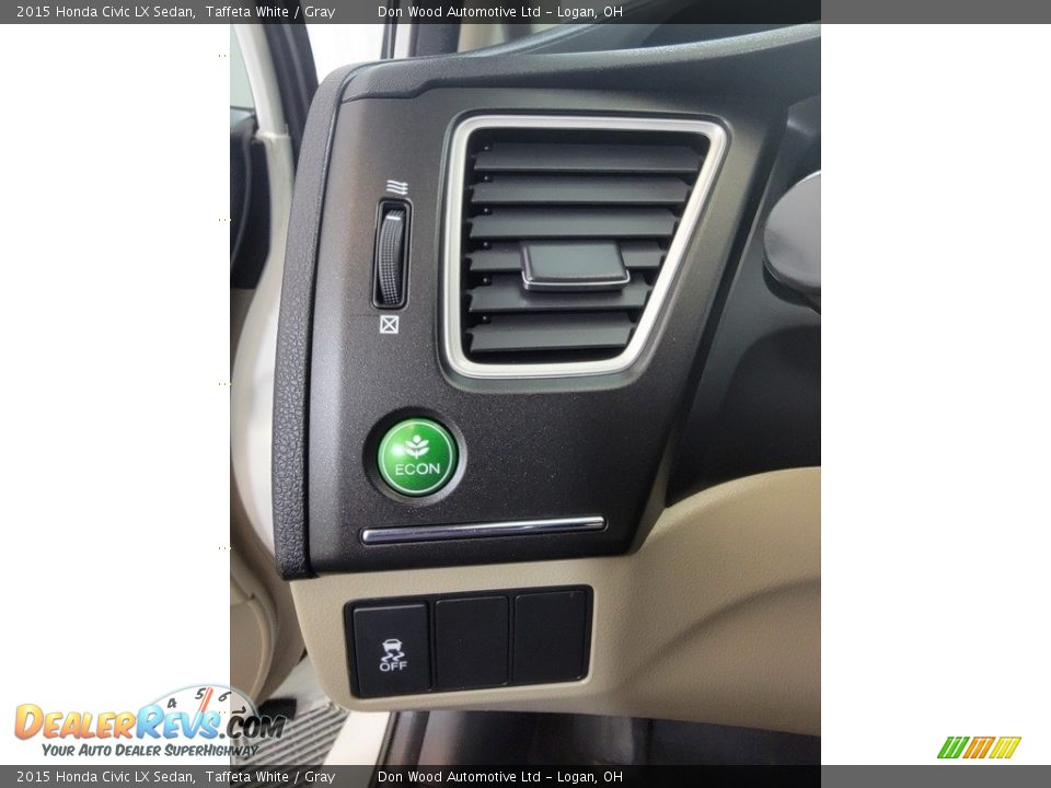 2015 Honda Civic LX Sedan Taffeta White / Gray Photo #19