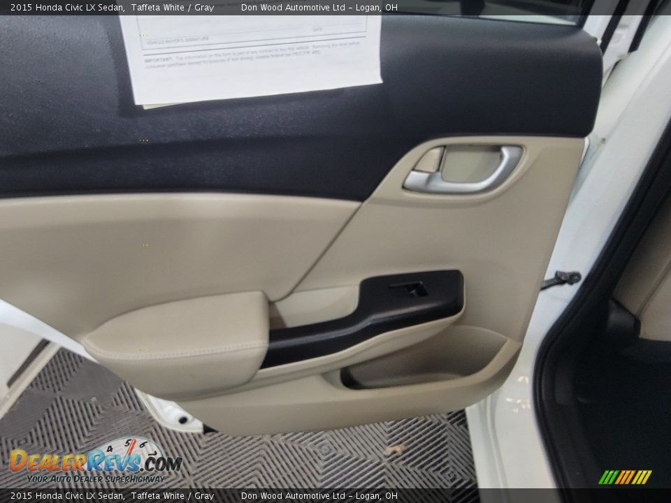 2015 Honda Civic LX Sedan Taffeta White / Gray Photo #24