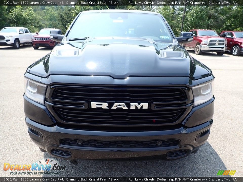 2021 Ram 1500 Laramie Crew Cab 4x4 Diamond Black Crystal Pearl / Black Photo #2