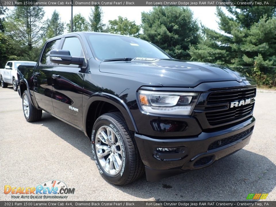 2021 Ram 1500 Laramie Crew Cab 4x4 Diamond Black Crystal Pearl / Black Photo #3