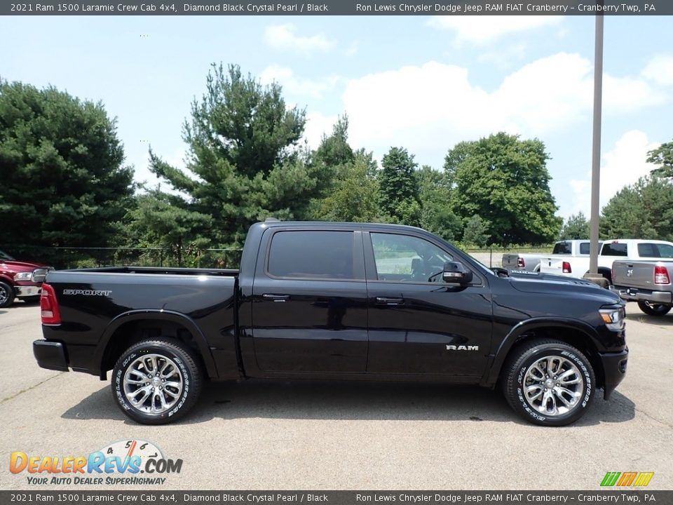 Diamond Black Crystal Pearl 2021 Ram 1500 Laramie Crew Cab 4x4 Photo #4