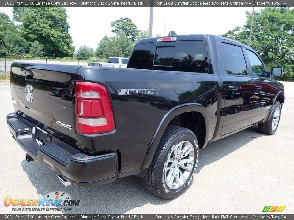 2021 Ram 1500 Laramie Crew Cab 4x4 Diamond Black Crystal Pearl / Black Photo #5