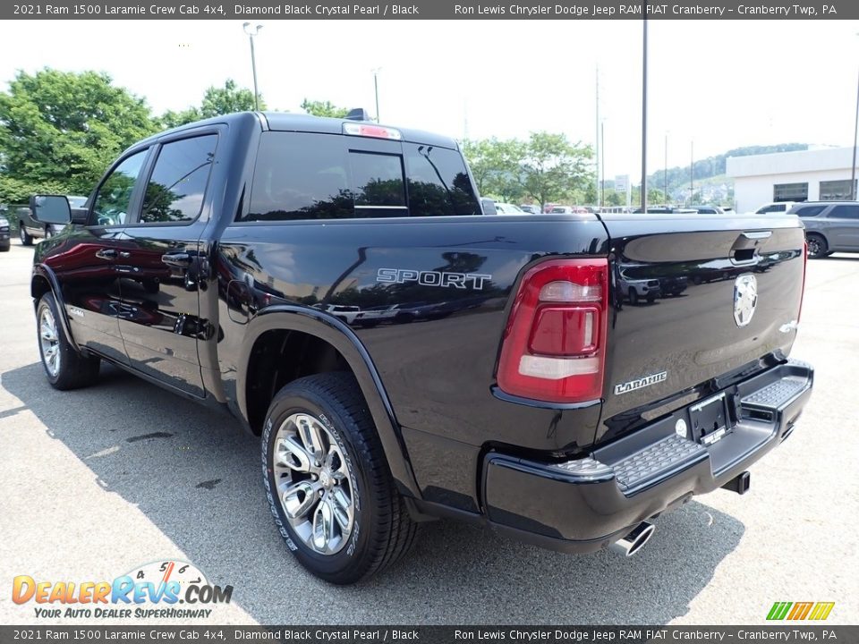 2021 Ram 1500 Laramie Crew Cab 4x4 Diamond Black Crystal Pearl / Black Photo #7