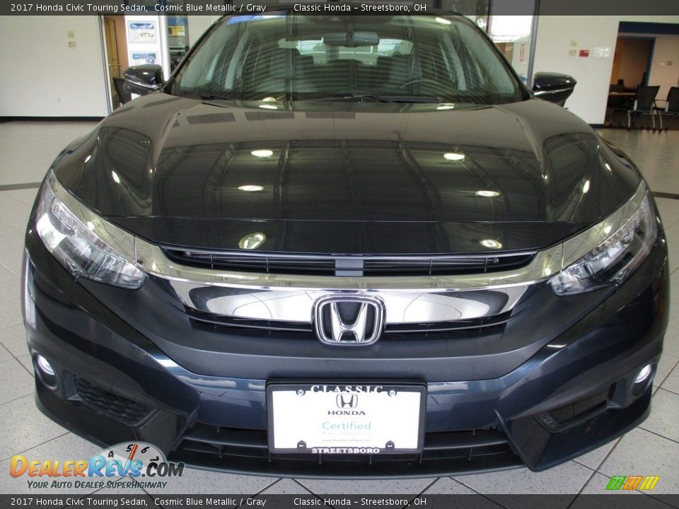 2017 Honda Civic Touring Sedan Cosmic Blue Metallic / Gray Photo #2