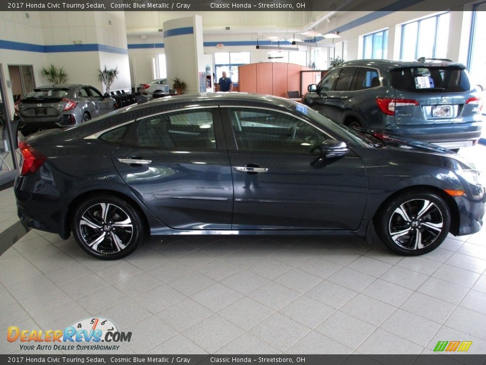 2017 Honda Civic Touring Sedan Cosmic Blue Metallic / Gray Photo #4