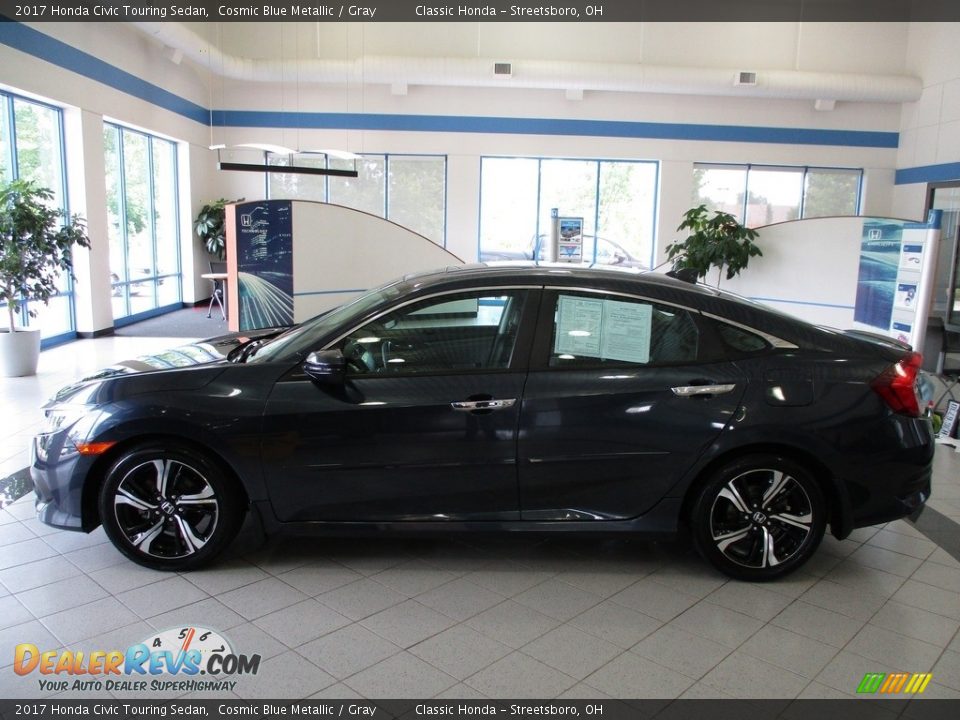 2017 Honda Civic Touring Sedan Cosmic Blue Metallic / Gray Photo #8